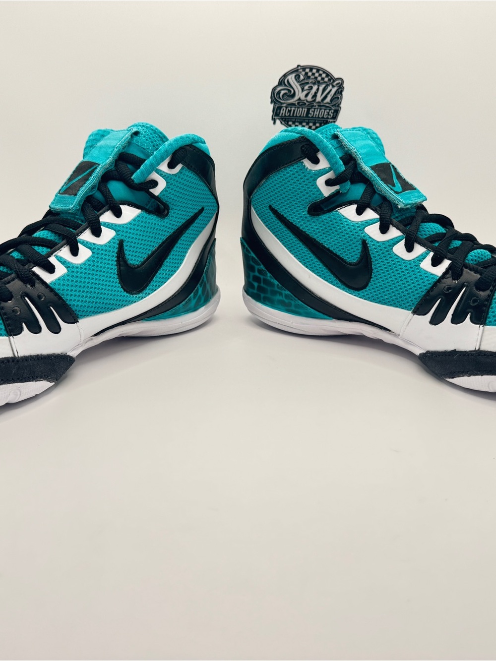 Nike freeks wrestling shoes custom teal black and white size 8 custom done by sa